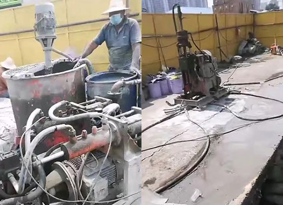 雙液注漿機、注漿加固鉆機施工視頻